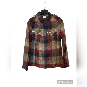 CABI SIZE Medium full zip jacket. Perfect fall jacket, embellished in pearls.